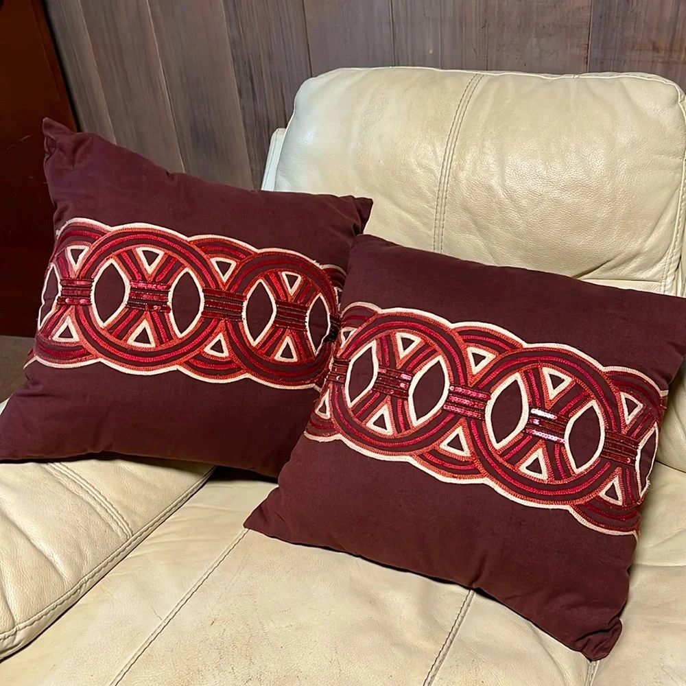 West Elm | 20” embroidered pillow cases - set of 2